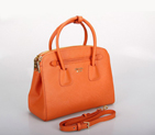 Prada Saffiano Cuir Leather Tote Bag 10337 in Orange