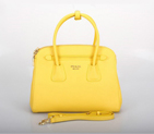 Prada Saffiano Cuir Leather Tote Bag 10337 in Yellow