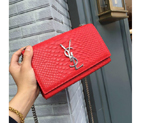 SAINT LAURENT Monogramme Cross-body Shoulder Bag 312389 Red