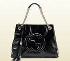 Soho soft patent leather shoulder bag