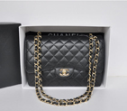 Top Quality Chanel Jumbo Double Flaps Bag Black Original Caviar Leather A36097 Gold A36097