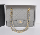 Top Quality Chanel Jumbo Double Flaps Bag Grey Original Caviar Leather A36097 Gold A36097