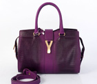 YSL Cabas Chyc lizard leather tote handbag 8220 Purple