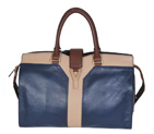 Yves Saint Laurent Medium Cabas Chyc Bag 8221 Royal blue with Apricot