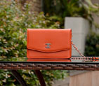 chanel A33800 Mini Flap Shoulder Bag Calfskin Leather Orange A33800