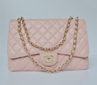 chanel A47600 Caviar Leather Jumbo Flap Bag in Pink with Gold A47600