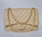chanel A47600 Lambskin Leather Jumbo Flap Bag in Apricot with Gold A47600