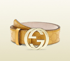 guccissima belt with interlocking G buckle