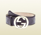 guccissima belt with interlocking G buckle