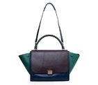 Celine Trapeze Bags Original Leather Brown&Royalblue&Green
