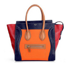 Celine Luggage Medium 1163984LBN in Orange Dlue Red