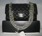 Chanel Caviar leather Black Flap bag with Gold chain A1122BG
