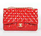 Chanel Patent Cow Leather handbags 1113 Red Gold 1113