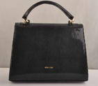 Miu Miu Tote Handbags Snake Veins 7430 Black