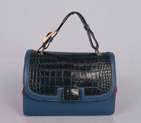 FENDI 2012 handbags Pillow bag FD9106 black crocodile with blue