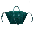 Celine Luggage Phantom Original Suede Leather Bags Green