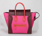 Celine Luggage Mini Boston Tote BagsCalskin Leather Rosy&Bordeaux