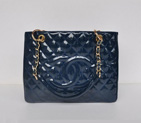 Chanel A50995 RoyalBlue Patent Leather Shoulder Bag Gold A50995