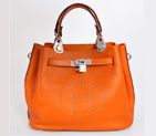 Hermes Mini so kelly bag in Orange with Silver hardware