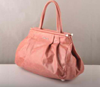 Miu Miu Tote Handbags Oil Wax Leather 8001 Pink