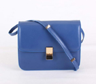 Top Quality Celine Classic Lambskin Large Box Bag Calf Leather 80088 Blue