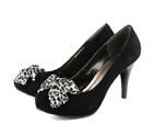 Chanel Bowknot Black Suede Pump 011