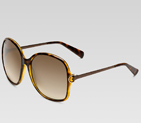 large square frame sunglasses with horsebit detail