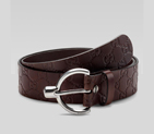 belt with plain gucci engraved buckle
