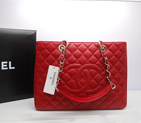 Chanel GST Caviar Leather Coco Bag A36092 Red Silver A36092