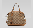 'gucci charm' medium top handle bag with leather i