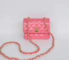 Chanel Classic Micro Flap Bag 1118 peach Patent leather Gold Hardware 1118