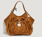 Fendi 'Chef Zucca - Small' Raffia & Fabric Tote
