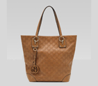 'gucci charm' medium tote with leather interlockin
