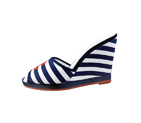 Chanel Cotton Blue/White Stripe Flats 013