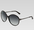 medium round frame sunglasses with gucci logo and
