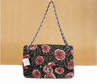 Chanel Rose Flap Bag 3706 Black Silver 3706