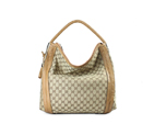 'bella' large hobo with woven leather bow, bamboo