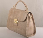 Miu Miu Tote Handbags Snake Veins 7430 Beige