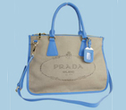 Prada City Canvas Tote Bag BN2161B Blue