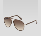 medium aviator sunglasses with gucci logo on templ