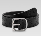 belt with plain gucci engraved buckle