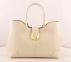 Fendi 2jours Saffiiano Leather Tote Bag 2546 White