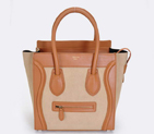 Celine Luggage Mini Boston Bag Ferrari&Suede Leather Apricot