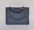 Chanel A50995 Royalblue Caviar Leather Shoulder Bag Silver A50995