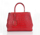 Fendi Fall Winter 2012 2Jours Red Original Croco Leather Tote Bag F001