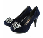 Chanel Bowknot Royal Blue Suede Pump 012