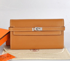 Hermes Kelly Wallet clemence leather in Camel