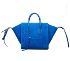 Celine Luggage Phantom Original Suede Leather Bags Blue