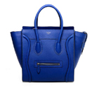 Celine Luggage Mini Boston Bags Original Leather Blue