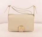 Fendi Chameleon Classic Saffiiano Leather Medium Shoulder Bag 2539 White